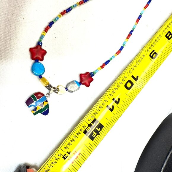 Bear Pendant Necklace Multistone Charm Boho Spiritual Jewelry Gift Festival - Picture 5 of 8